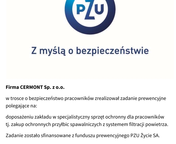 DZIAŁANIA PREWENCYJNE Z PZU - Cermont